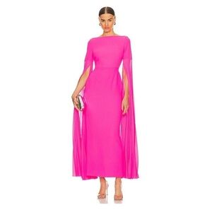 SOLACE LONDON The Grace Maxi Dress in Fuchsia